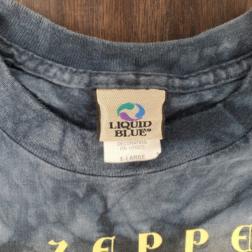 Led Zeppelin Physical Graffiti XL Single Stitch Liquid Blue Tie Dye Y2k 90s Tee